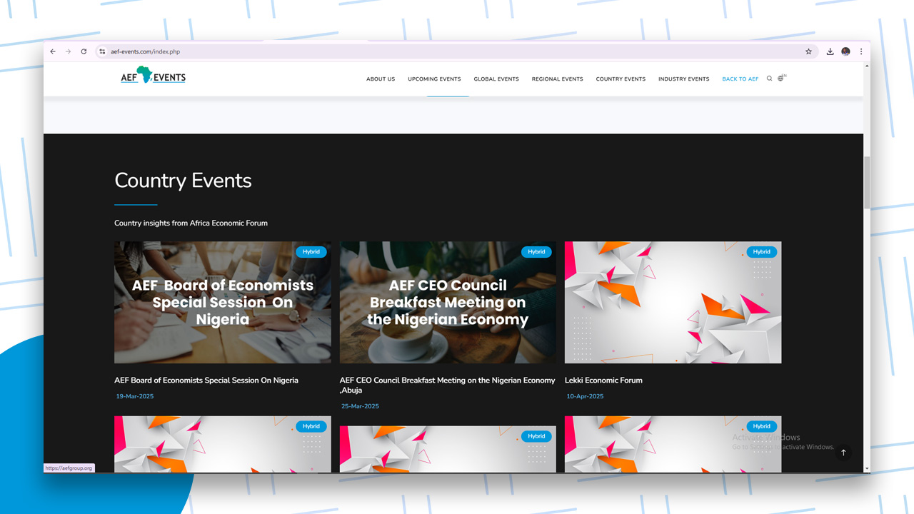 Africa Economic Forum Events Portal | Victor Osaronwafor Olvios