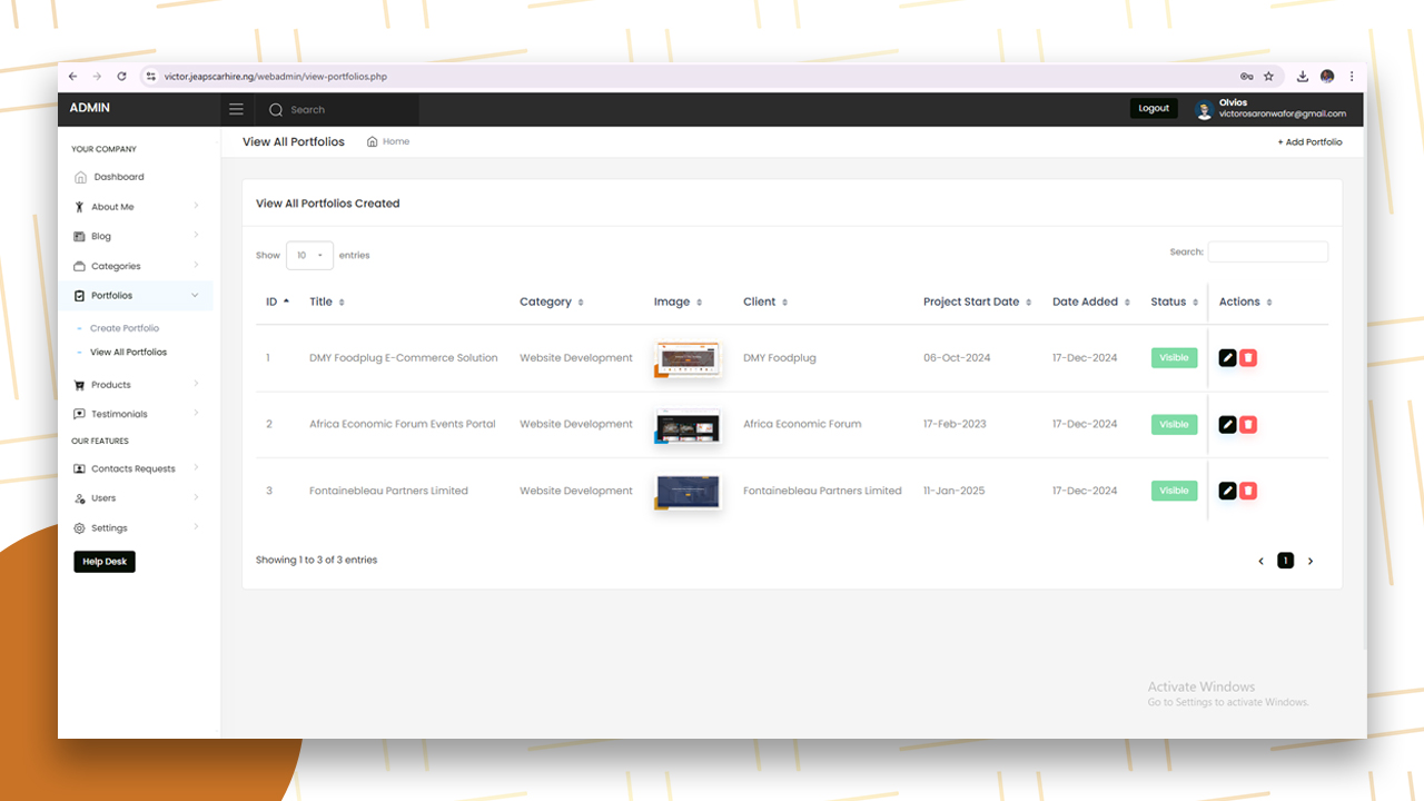 Content Management System (CMS) for Dynamic Websites | Victor Osaronwafor Olvios